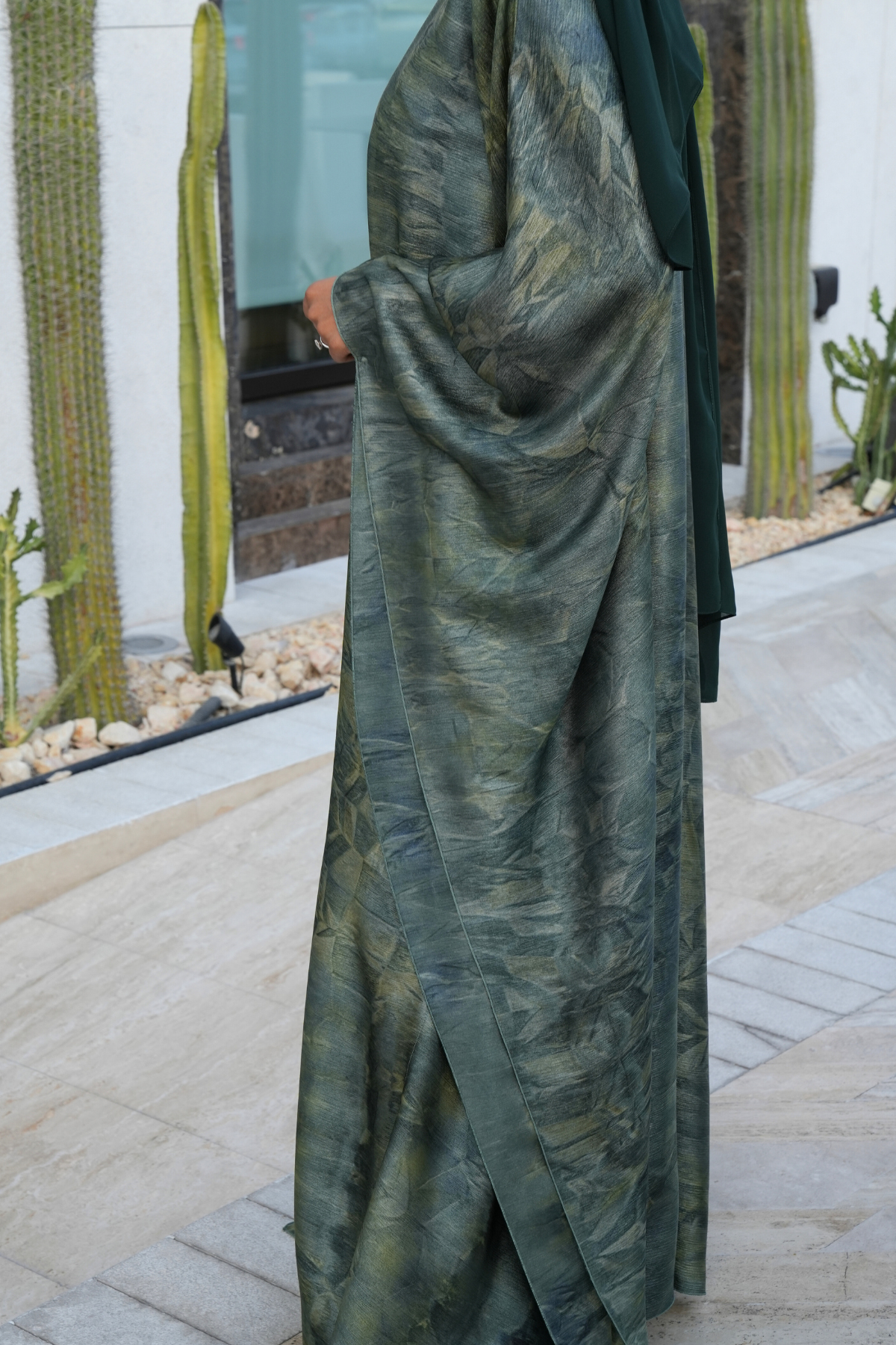 Tie Dye Kaftan - Forest Green